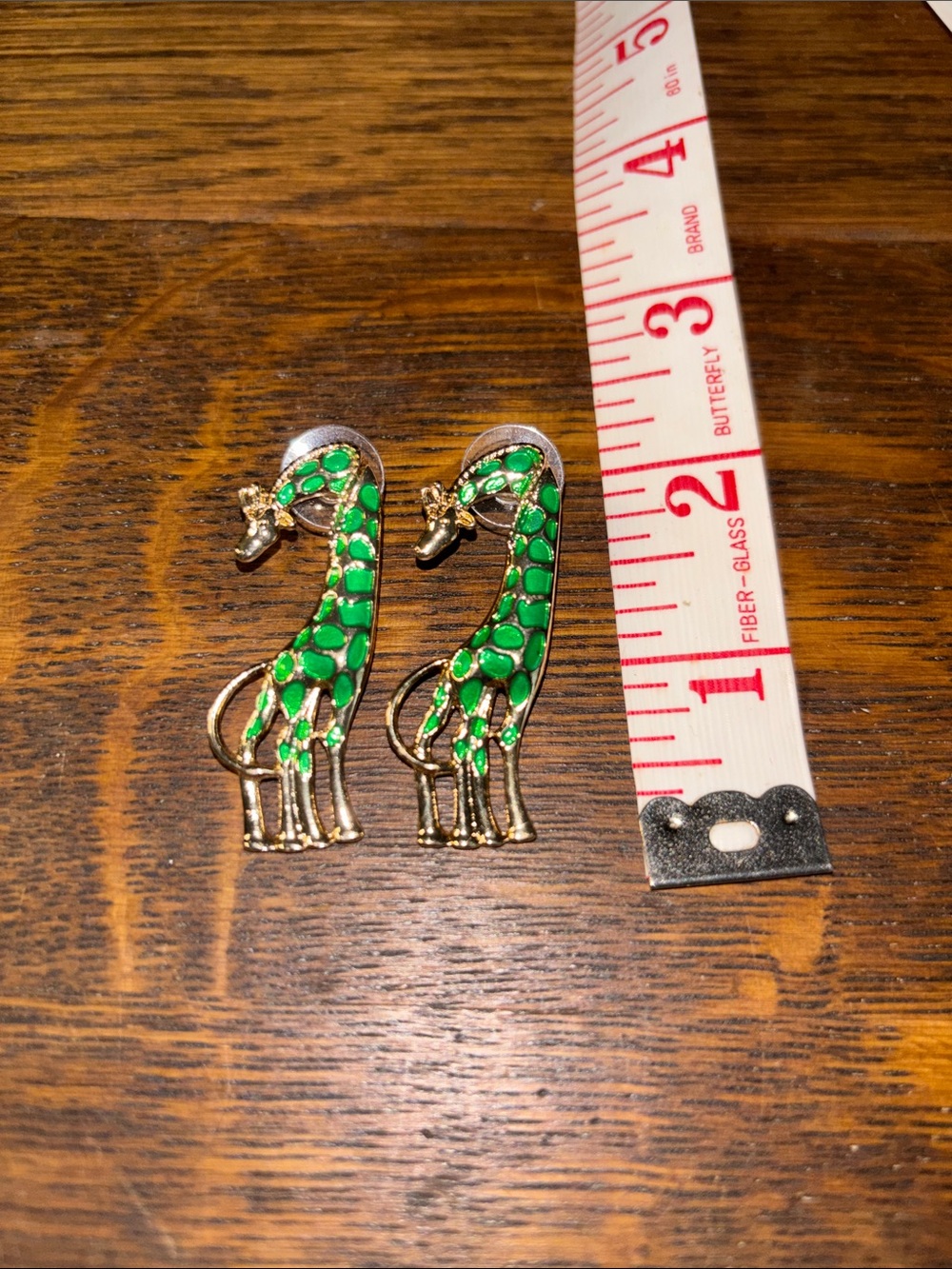 Butter Green Giraffe Drop Earrings